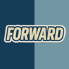 Sticker engagé FORWARD STANDING, visuel militant rouge et bleu inspiré Shepard Fairey, vinyle résistant, message imprimé