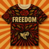 Tee-shirt engagé FREEDOM STANDING, message militant imprimé Freedom to Lead, design Shepard Fairey, coton bio